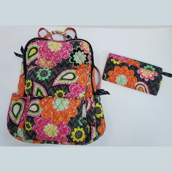 {Vera Bradley} Multicolor Floral Backpack Ziggy Zinnia School Travel MEGAN Vera Bradley Backpack Ziggy Zinnia Travel School | eBay main image 2